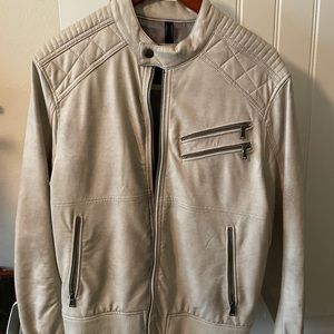 Faux White Leather Jacket